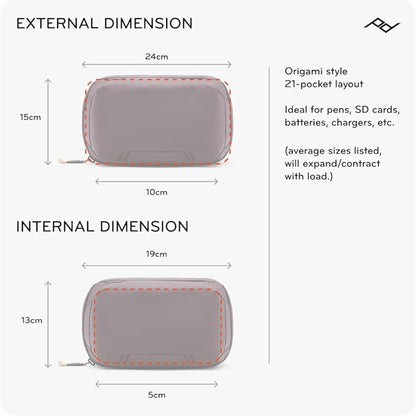 Peak Design Tech Pouch, Eclipse, Electronics Organizer for Travel or Everyday Carry, Origami-Style Storage, Cable Pass-Through, Weatherproof Recycled Nylon, Gear Carry Bag for Men and Women