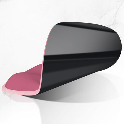 ITNRSIIET Ergonomic Mouse Pad with Wider Memory Foam Wrist Rest +17% - Curved Cushion Reduces Pressure 20%, Pain Relief, Non-Slip, Smooth, Cute Colors, 9.85 x 9 in, Pink Ombre