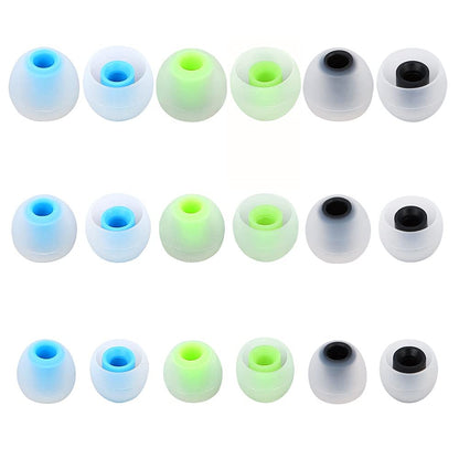 TSZYYM Earbud Tips Soft Anti Slip Washable Reusable Silicone Fit Most In-Ear Earbuds (Inner Hole 3.8mm-5.1mm) 18pcs S M L