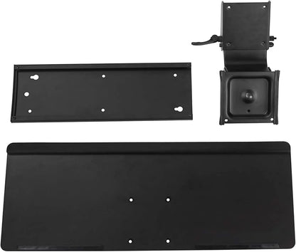 Mount-It! Under Desk Keyboard Tray and Mouse Platform, Ergonomic Computer Keyboard Drawer with Gel Wrist Pad, 17 inch Space Saving Track, Black (MI-7138)