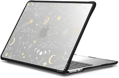CASETiFY Impact MacBook Air 13.6" (M2-M4) Case [Cushioned Impact Corners/Scratch-Resistant/Anti-Slip Grip] - Stargazing - Clear Black
