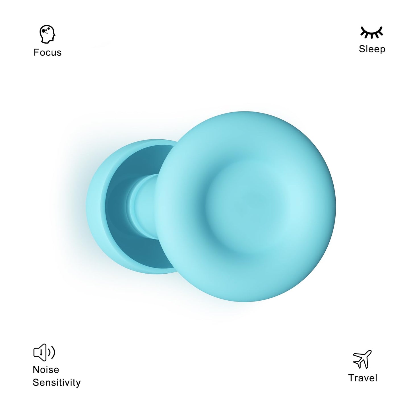 Ear Plugs for Sleeping Noise Reduction Reuseable, Concerts, Focus, Travel, Work, High Fidelity – 7 Pairs Eartips – Flexible Soft – Touch – NRR of 24 and 27 dB Noise Cancelling (Blue)