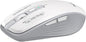 Wireless Mouse (Bluetooth & 2.4GHz USB) with Forward/Backward Side Keys, Silent Click, Ergonomic Portable AA Battery Mice for Laptop/Mac/iPad - Office & Travel Use, White & Grey