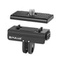 PULUZ Quick Release Base Plate Adapter Bracket for Insta360 X5 / Ace Pro/Pro 2 Cameras - Aviation Aluminum Mount (Black)