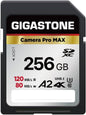 [5-Yrs Free Data Recovery] GIGASTONE 256GB SD Card, 4K Camera Pro MAX, A2 4K SDXC Memory Card High Speed 4K UHD Video Compatible with Canon Kodak Digital Camera, with 1 Mini case