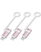 [MFi Certified] 36W USB C to Lightning Cable Adapter, Support Data Sync/PD Fast Charging Compatible with iPhone iPad AirPods, with Anti-Lost Holder - Rose Gold 3 Pack