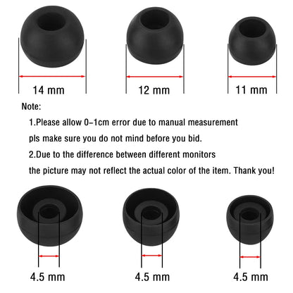 WKYMY Silicone Earbud Tips Replacement Ear Tips for in- Ear Headphones Rubber Tips Ear Buds Replacement Earbuds Tips 9 Pairs S M L, Black