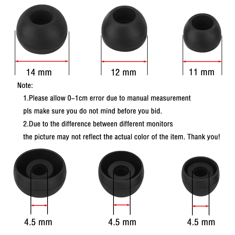WKYMY Silicone Earbud Tips Replacement Ear Tips for in- Ear Headphones Rubber Tips Ear Buds Replacement Earbuds Tips 9 Pairs S M L, Black