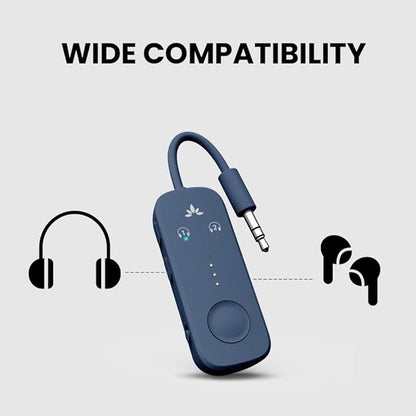 Avantree Relay - Airplane Bluetooth 5.3 Adapter with Qualcomm aptX Adaptive, Supports 2 AirPods or Headphones, 20Hr Playtime, 3.5mm AUX Wireless Audio Transmitter for Travel Flight, Airline, Gym