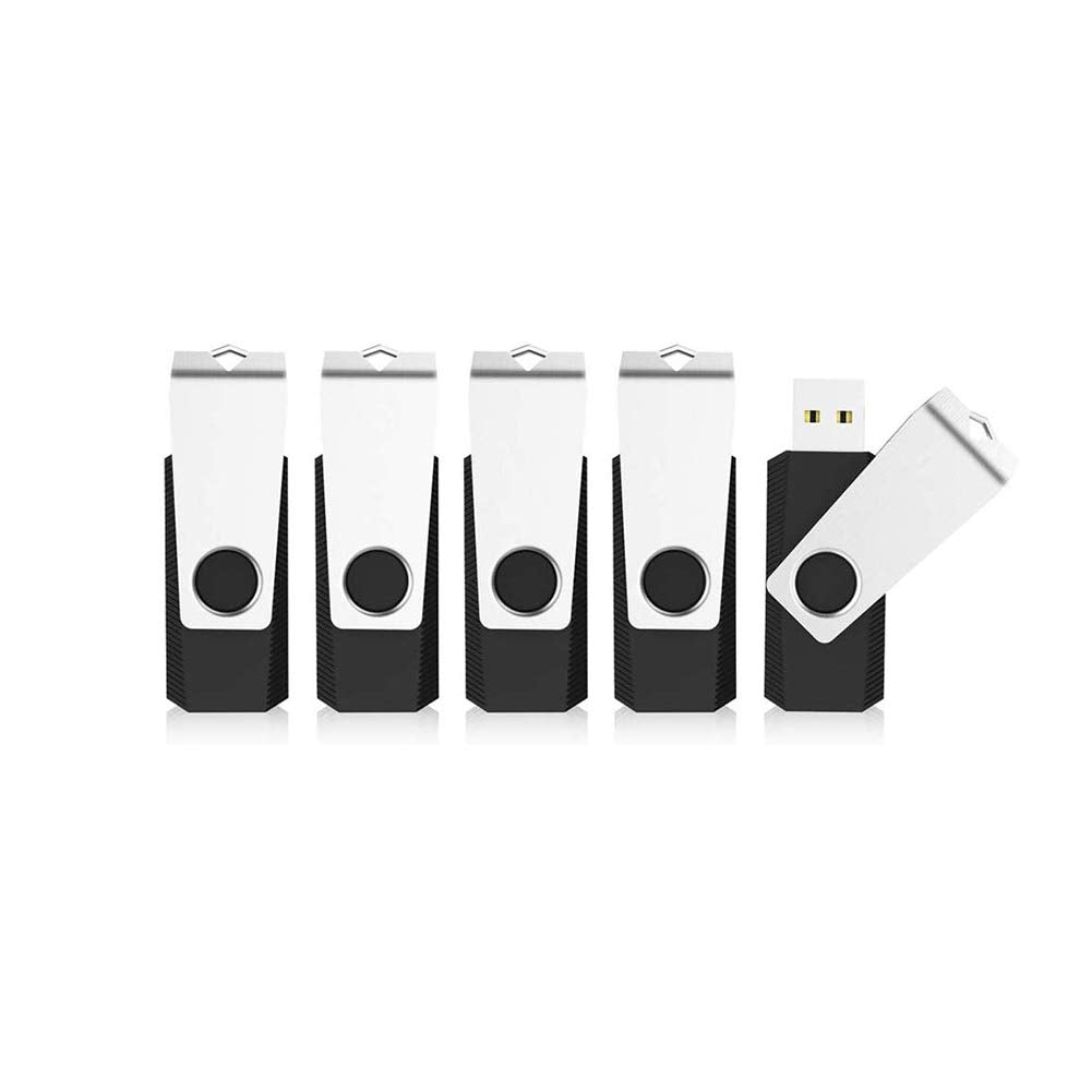 KEXIN Bulk USB 50 Pack 1GB USB Flash Drives Flash Drive Thumb Drive Bulk Flash Drives Swivel USB 2.0 (1G, 50PCS, Black)