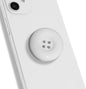 Solid Color Button Phone Grip – Minimalist Design, Durable and Lightweight, Grip and Stand for Smartphones (White, Adhesive Type)
