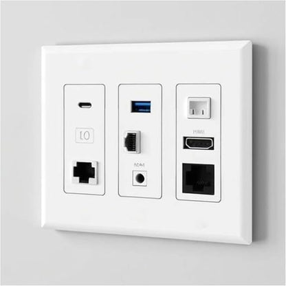 3 Gang Decorative Screwless Wall Plate Light Switch Cover, Hidden Screw Smooth Face, White, 10 pcs