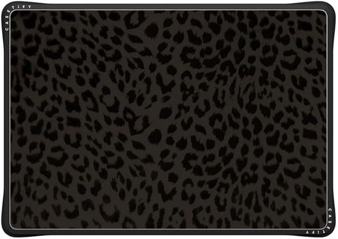 CASETiFY Impact MacBook Air 15" (M2-M4) Case [Cushioned Impact Corners/Scratch-Resistant/Anti-Slip Grip] - Leon Leopard - Clear Black