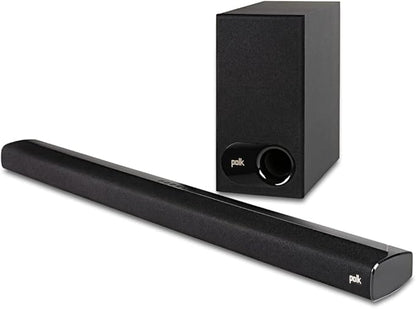Polk Audio Signa S2 Sound Bar & Wireless Subwoofer – Exclusive VoiceAdjust Technology, Ultra-Slim Design, Works with 4K & HD TVs, HDMI & Optical, Bluetooth, Wireless Streaming
