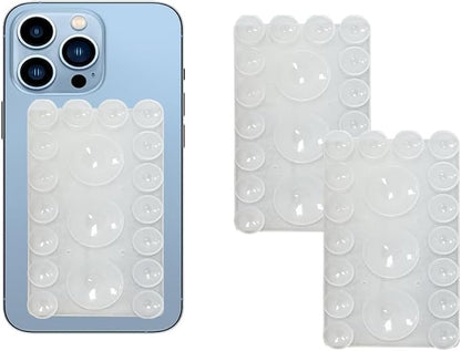 2024 Upgrade 2PCS Silicone Suction Cup Phone Case Adhesive Mount,Adhesive Grip, Sticky Suction Cup Phone Holder & Suction Phone case Holder TikTok & Selfies (Transparent, 3+16 Single Sided)
