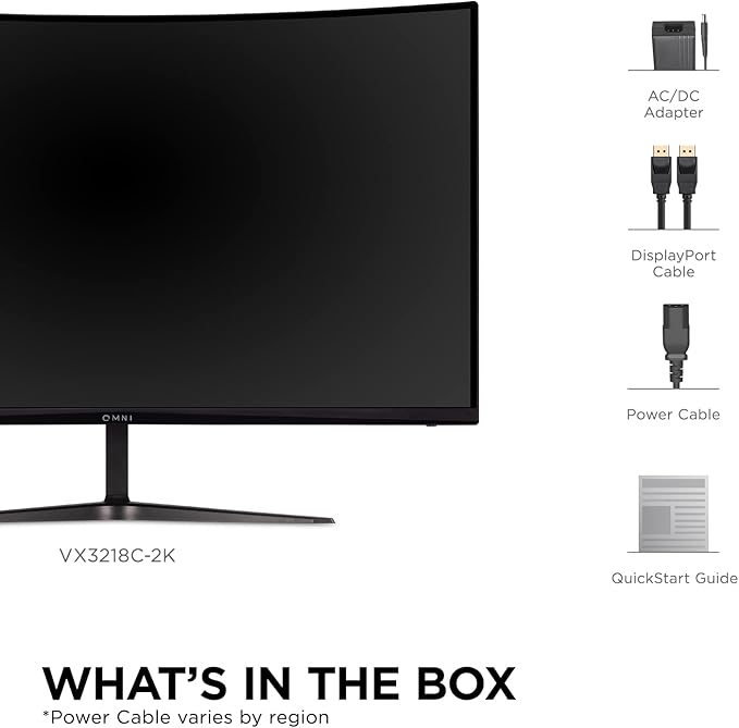 ViewSonic VX3218C-2K 32 Inch Curved 1440p 1ms 165Hz Gaming Monitor with AMD FreeSync Premium, Eye Care, HDMI and Display Port