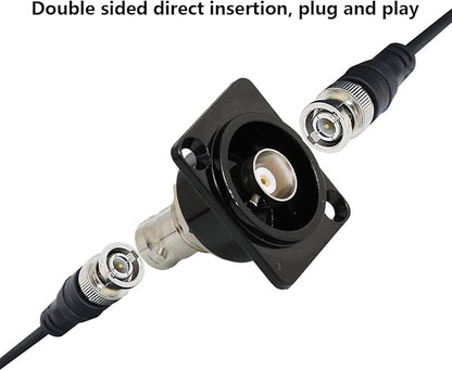 PENGLIN 2PCS BNC D Series Panel-Mount Connector, BNC Female to Female Adapter Bulkhead Connector, Coaxial Extension Coupler for Custom Communication & Surveillance Systems (Pack of 2)