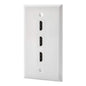 LULOSK 3 Port HDMI Female to Female Wall Plate in White (HDMI 3 Port)