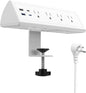 Jgstkcity Desk Clamp Power Strip,20W Fast Charging Station,Surge Protector Nightstand Edge Mount,1875W Extension Cord with Multiple Outlets,2 USB-C,2 USB-A,for Home Office (White, 6 FT)