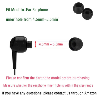 WKYMY Silicone Small Replacement Earbud Tips Eartips for In-Ear Headphones Rubber Tips Earbuds Cap 10 Pairs (Black)