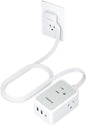 TESSAN Small Flat Plug Power Strip, Ultra Thin Extension Cord with 3 USB Wall Charger (1 USB C), 3 Outlets Mini Charging Station, 5 ft Slim Plug for Cruise Travel Office School Dorm Room Essentials