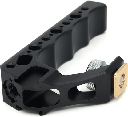 Top Handle Camera Grip with Cold Shoe Base for DSLR Camera Cage, with 3 Cold Shoe Adapters to Mount DSLR Camera with Microphone/LED Light/Monitor (Black with Cold Shoe Base)