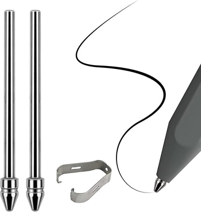 No Wore Out Titanium Alloy Replacement Fine Tips fit for Kindle Scribe Basic and Premium Pens Digital Pen, Smooth Ballpoint Note Taking Backup Nibs,2 Pcs,Gray