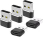 USB C to USB Adaptor 5 Pack,USB to USB C Adapter,Type C Male to A Female Charger Converter Kit Connectors for Laptops, Phones, Tablets, Computers, Electronics