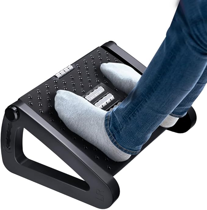 ZLMHYYM Foot Rest for Under Desk at Work, Six Heights Adjustable Foot Stool