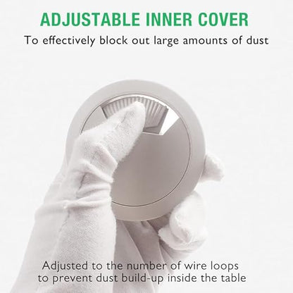 5 Pcs Desk Grommet 2-1/16" / 53 mm, Desk Cord Hole Cover, Cable Grommet ABS Plastic, Desk Hole Grommet for Home & Office Pc, Detachable Adjustable Cable Cord Organizer-Silvery