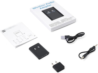 Bluetooth 5.2 Transmitter Receiver, Upgraded 2-in-1 Airplane Wireless Adapter, Dual Link AptX Adaptive/LowLatency/HD Audio, Aux Adapter for Home Stereo, Airplane, Boat, Gym