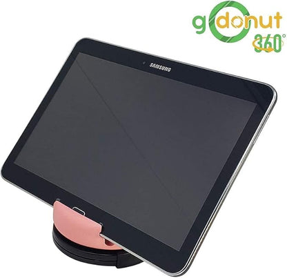 GoDonut – Phone Stand 360 Swivel – Cell Phone Holder + iPad Stand Desk Organizer - Compatible with Tablet, iPhone, Kindle & Most Smartphones – Pink