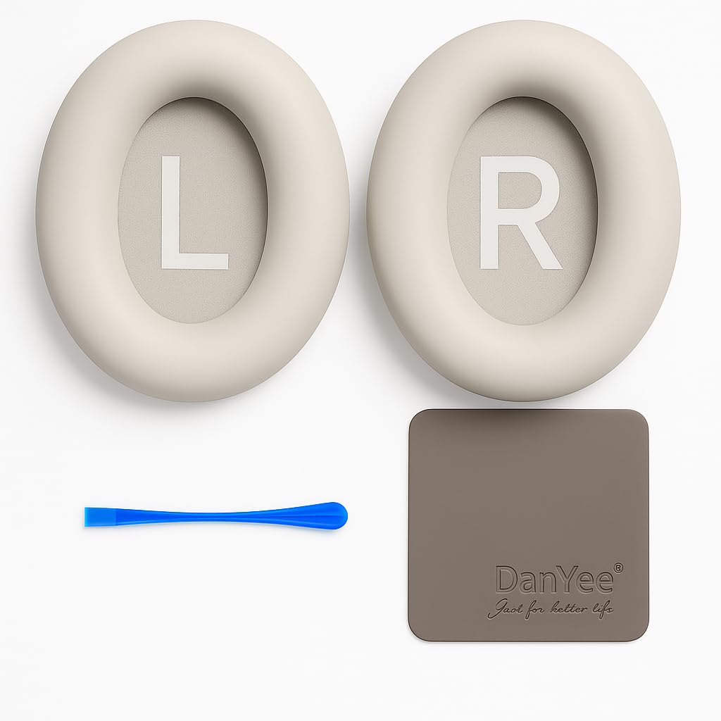 Premium Replacement Ear Pads for Bose Bose QC45– Soft Protein Leather & Memory Foam Cushions – Enhanced Noise Isolation – Easy Installation Kit,Video & Cleaning Cloth (White)