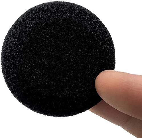 Ear Cushions Ultra Soft Foam Cover 60mm - 2.4" inch Replacement for Most Standard Size Office Telephone Headsets, Headphones, Earphones Earbuds (Black) 10 Pack