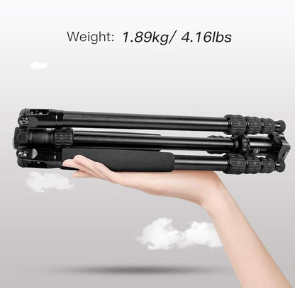 SIRUI Traveler 7A 65.55'' Aluminum Camera Tripod, E-10 Panorama Ball Head and Arca Swiss Quick Release Plate,Load Up to 17.6 lbs,Convertible to Monopod