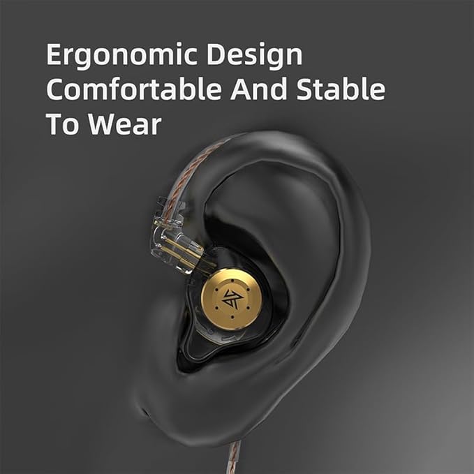 keephifi KZ EDX Pro in Ear Monitor with Mic Wired Headphones HiFi Stereo Stage Wired Earphone Dual DD IEM Earphones Earbuds with Detachable Cable for Musicians Audiophiles (Black, with Mic)