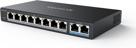 REOLINK PoE Switch with 8 PoE and 2 Gigabit Uplink Ports RLA-PS1