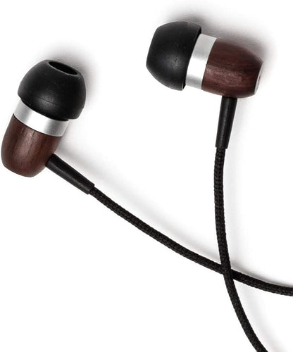 Symphonized Premium Wooden Earphones Wired (3.5mm Jack) Deep Bass Sound, 3D Sound, Microphone Volume Control, 90% Noise Cancelling for Type C Devices. Earphones for Android