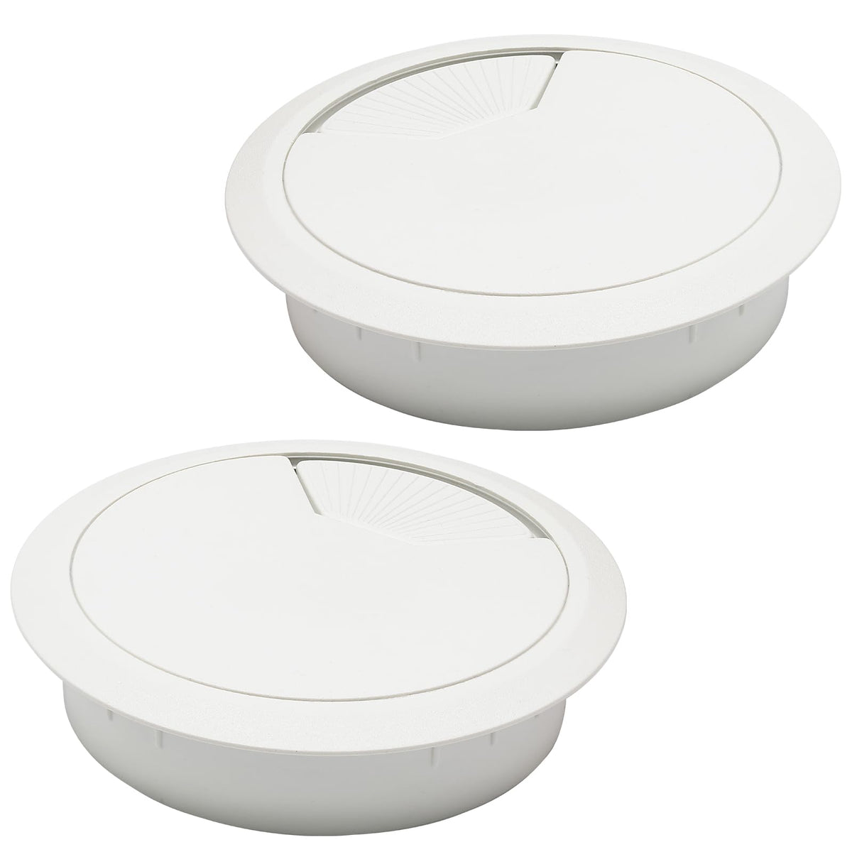 Desk Grommet 3-1/8" (80 mm), Desk Cord Hole Cover, White 2 Pcs