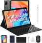 DOOGEE U10(2025) 10 inch Tablet with Keyboard, Android 15 Tablet 16GB+128GB/2TB Expand, 2.0GHz Quad Core Gaming Tablets,5060mAh,1280x800 IPS HD Touchscreen,WiFi 6,Dual Camera,BT5.0,Widevine L1,Gray