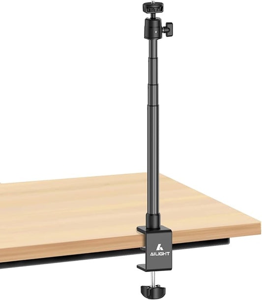 ailight Webcam Stand for Desk, Adjustable Camera Desk Stand Webcam Mount for Obsbot GoPro Anker insta Logitech Webcam C922 C930e C920S C920 C615 C960 C920x with 1/4" Thread