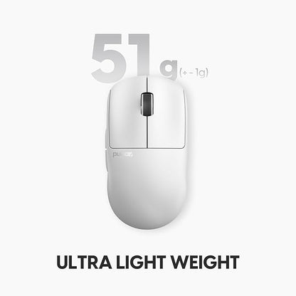 Pulsar Gaming Gears X2 v3 Wireless Gaming Mouse, Ultra Lightweight, Optical Switch, 32000 DPI, 750 IPS, XS-1 Sensor, 8k Compatible (Mini, White)