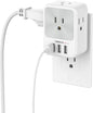 Multi Plug Outlet Splitter with USB, TESSAN 4 Electrical Outlet Extender Surge Protector with 3 USB Wall Charger Blocks, Multiple Plug Expander Box for Home Office Dorm Room Essentials