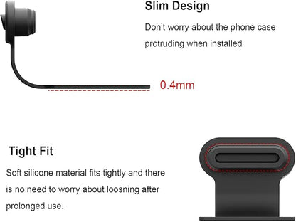 USB C-Type Anti Loss Dust Plugs, USB C-Type Port Silicone Dust Covers, with Detachable Adhesive for Mobile Phone,Compatible with 15, 16 17 Plus Pro Max..., All USB C Ports