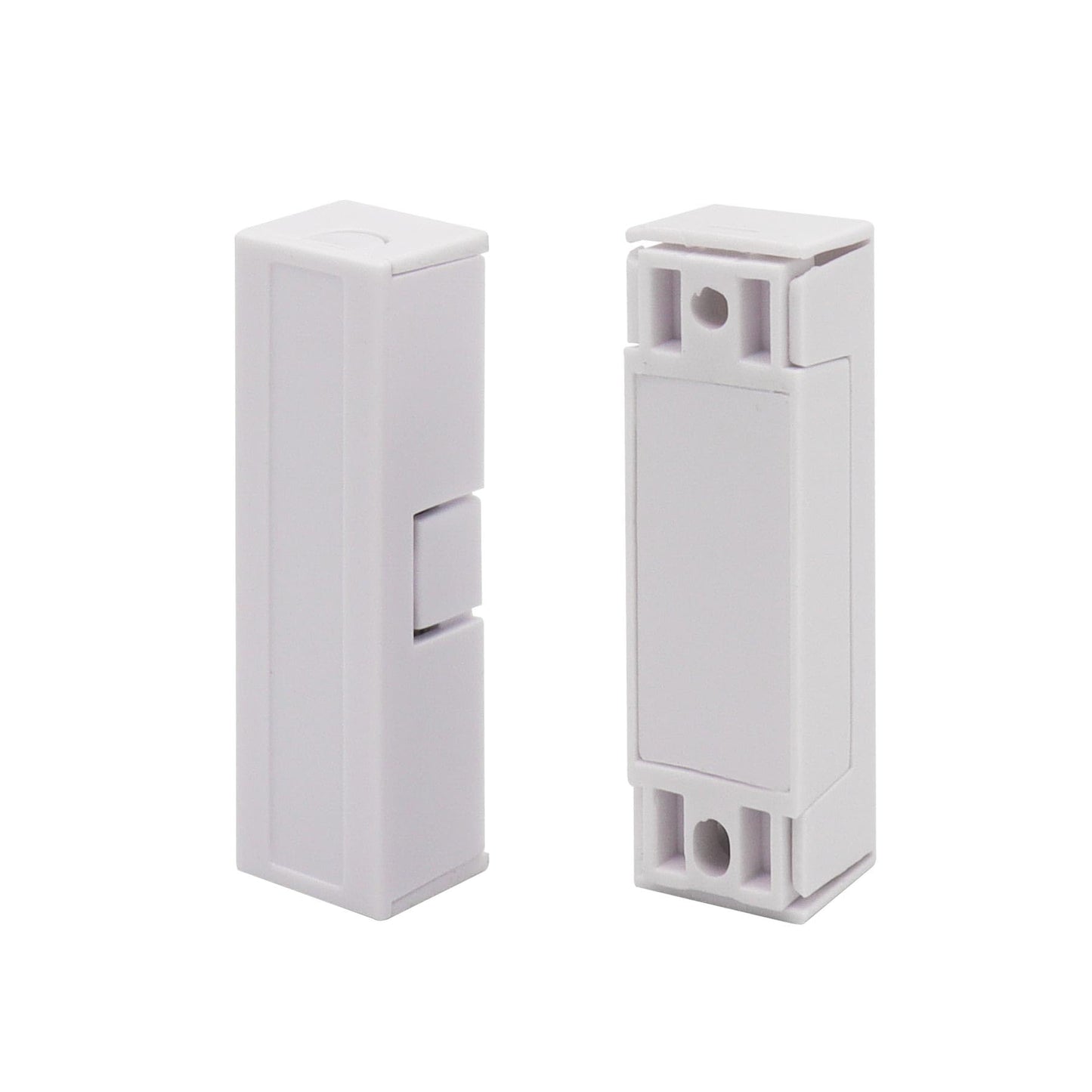 FOCMKEAS 5Pcs Magnetic Reed Switch Wired Surface Mount Normally Closed NC Contact Sensor Alarm Magnetic Door Switch with 2 Wires, ABS White, MC-44b