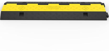 Happybuy 3 Pack of 2 Channel 11000lbs per Axle Capacity Protective Wire Cord Ramp Driveway Rubber Traffic Speed Bumps Cable Protector