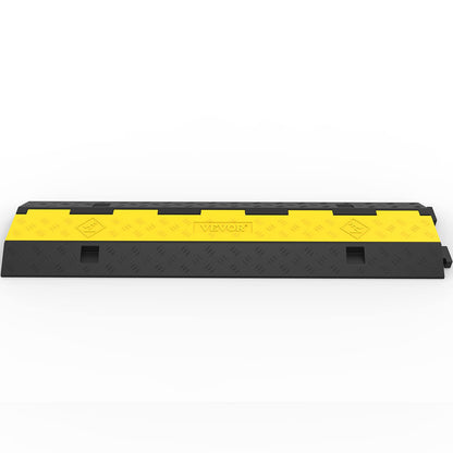 Happybuy 3 Pack of 2 Channel 11000lbs per Axle Capacity Protective Wire Cord Ramp Driveway Rubber Traffic Speed Bumps Cable Protector