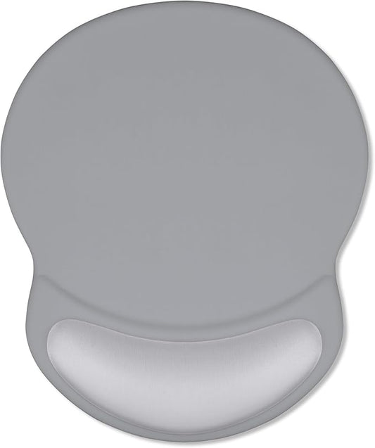 ITNRSIIET Ergonomic Mouse Pad with Comfort Gel Wrist Rest, Non-Slip PU Base, Smooth Textured Surface, Reduces Hand Fatigue & Wrist Pain, 8.7 x 7.2 Inch for Office Gaming Home, Light Gray Accent