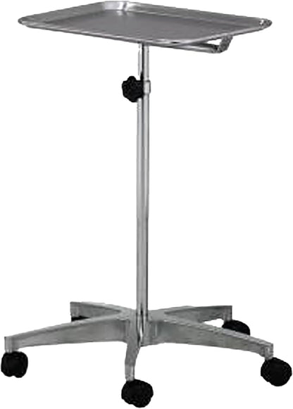 MediChoice Mobile Instrument Stand Steel Portable Adjustable Tray Medical Dental Salon Tattoo Esthetician Mobile Service Cart Table Statio Height from 31-50 Inch MAYO02000