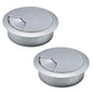 2 Pcs Desk Grommet 2-3/8" / 60 mm, Desk Cord Hole Cover, Cable Grommet ABS Plastic, Desk Hole Grommet for Home & Office Pc, Detachable Adjustable Cable Cord Organizer-Silvery